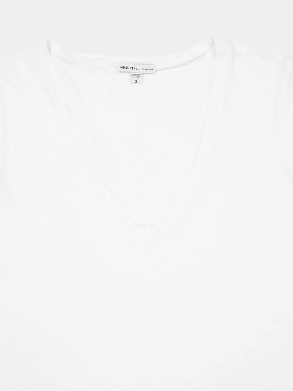 White Deep V-Neck Cotton T-Shirt sold by Fashion Clinic product image thumbnail 3