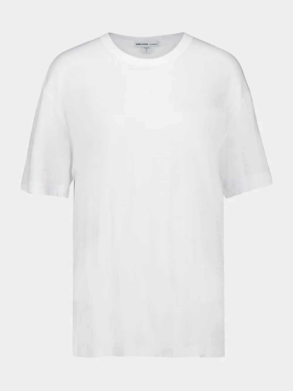 White Oversized Fit Crepe Jersey Cotton T-Shirt sold by Fashion Clinic product image thumbnail 2