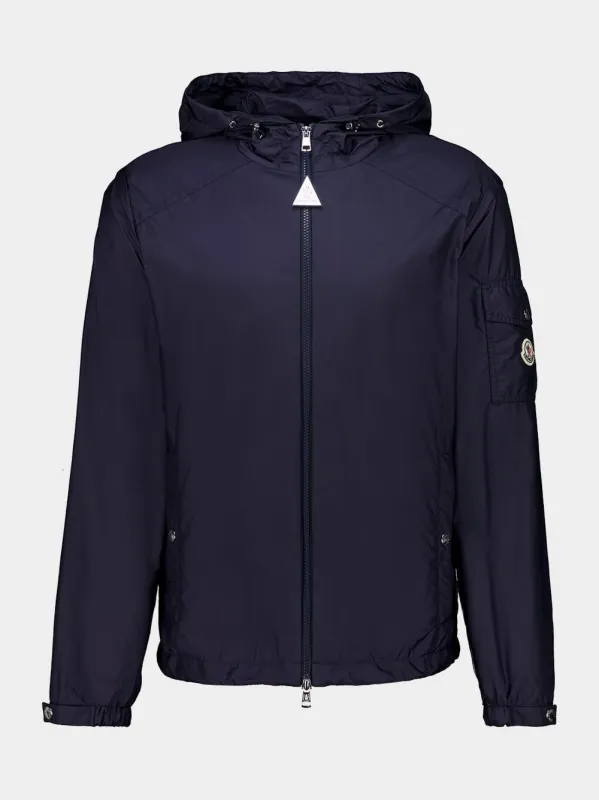 Navy Blue Etiache Hooded Rain Jacket made by Moncler
