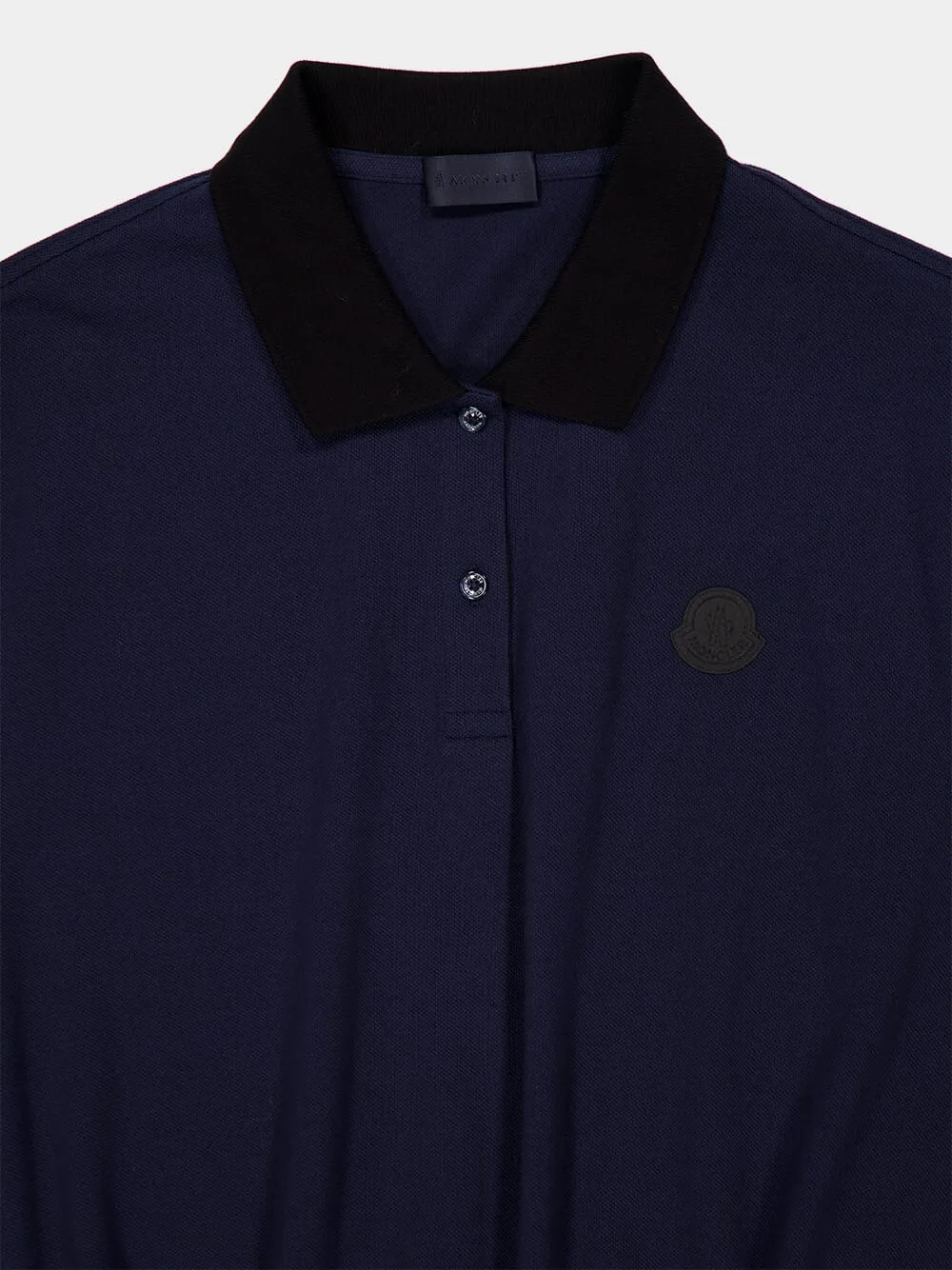 Night Blue Cropped Cotton Piquet Polo Shirt sold by Fashion Clinic product image thumbnail 5