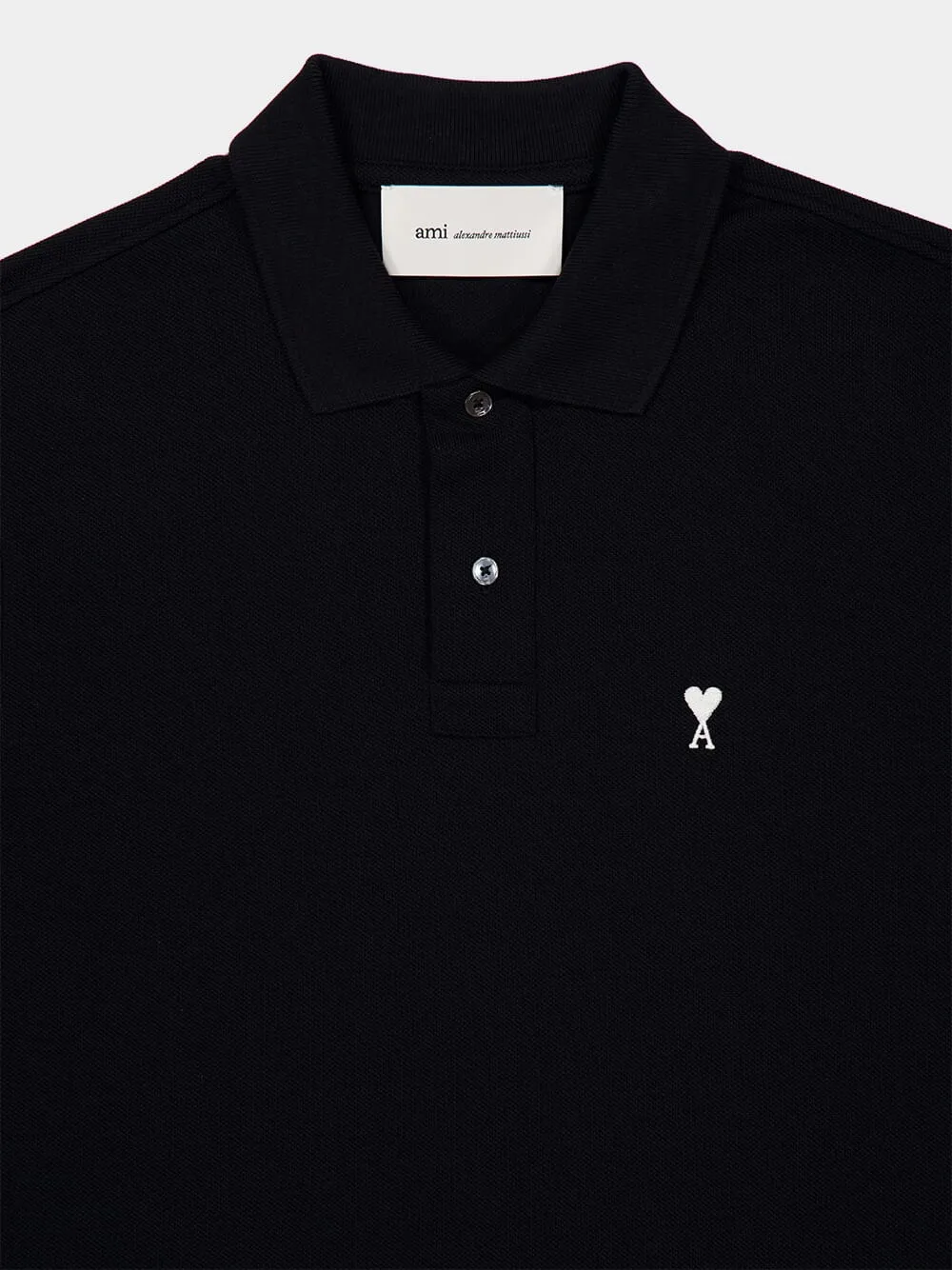 Black Cotton Ami de Coeur Polo Shirt sold by Fashion Clinic product image thumbnail 3