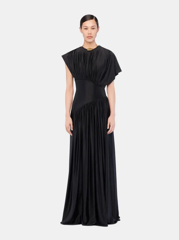 Black Satin Jersey Maxi Dress sold by Fashion Clinic