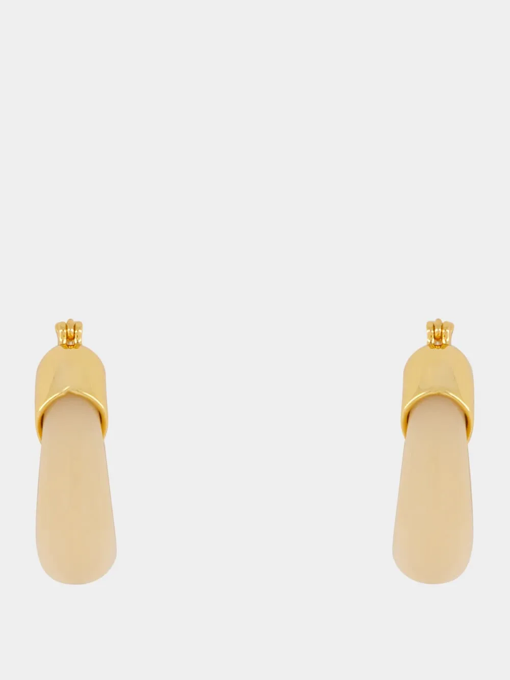 Organic Gold-Plated Hoops in Dove sold by Fashion Clinic product image thumbnail 2