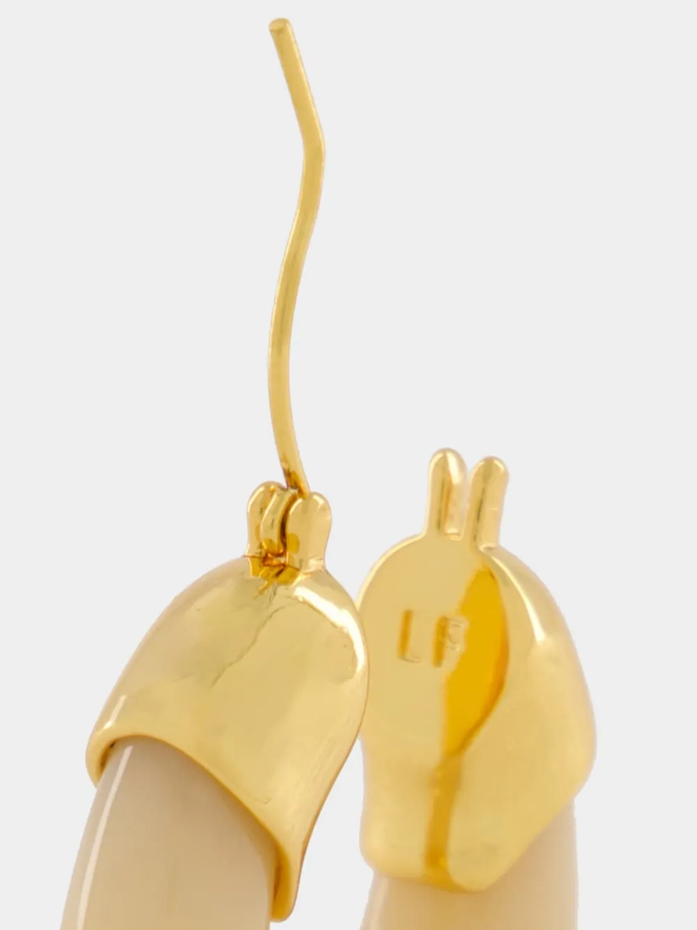 Organic Gold-Plated Hoops in Dove sold by Fashion Clinic product image thumbnail 3