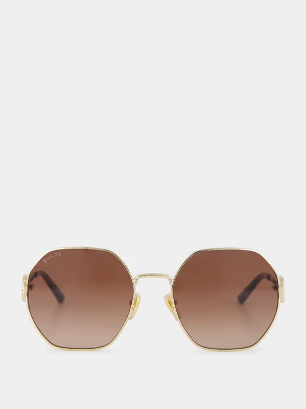 Gold Oval Frame Sunglasses sold by Fashion Clinic