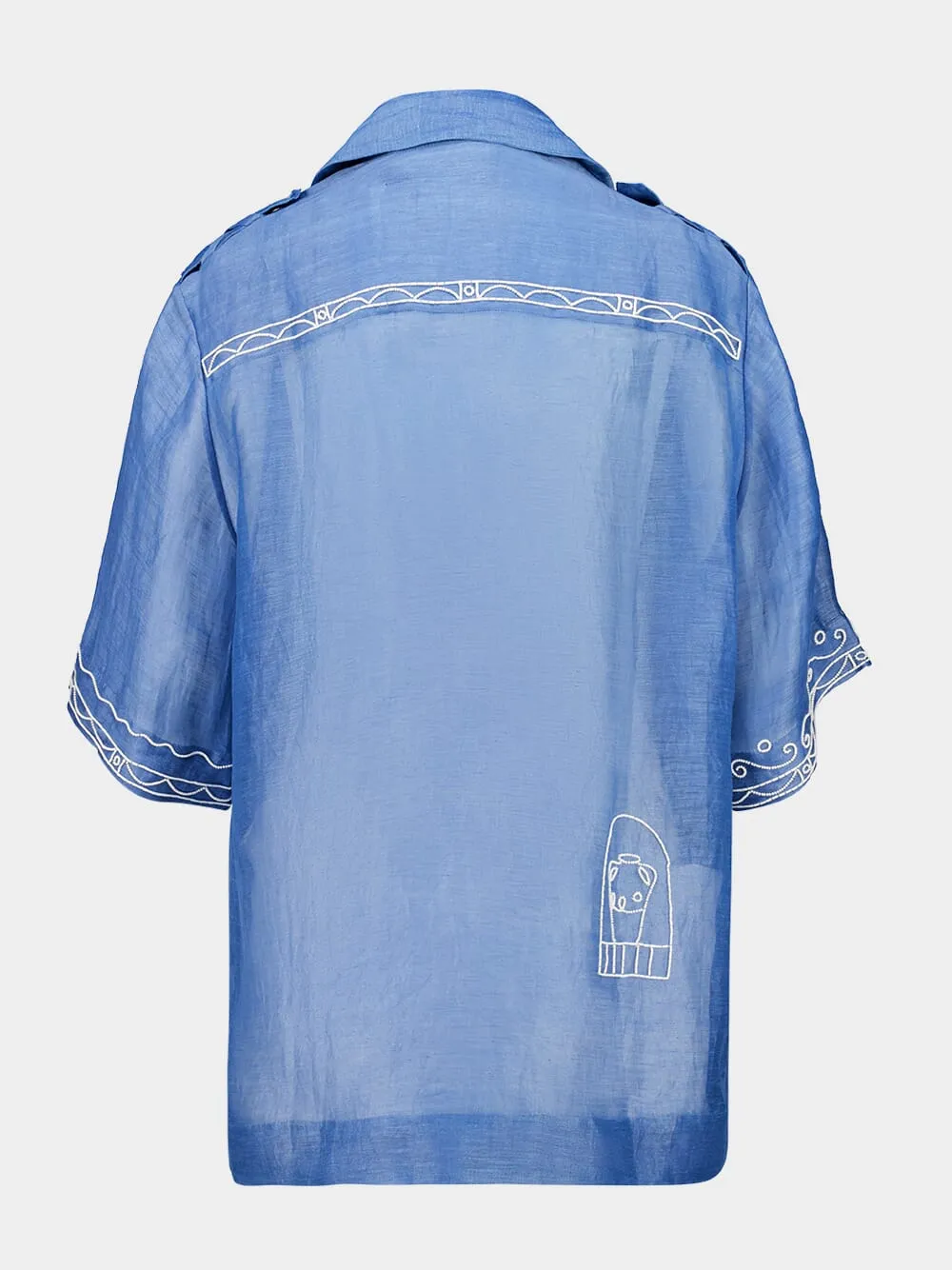 Blue Yasmeen Embellished Oversized Shirt sold by Fashion Clinic product image thumbnail 2