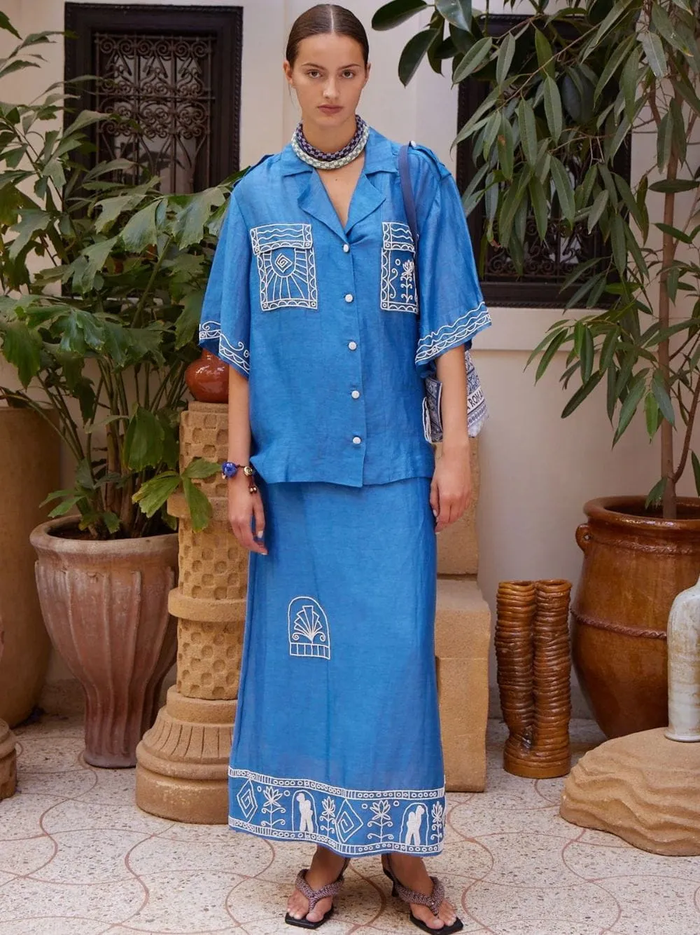 Blue Yasmeen Embellished Skirt sold by Fashion Clinic product image thumbnail 2