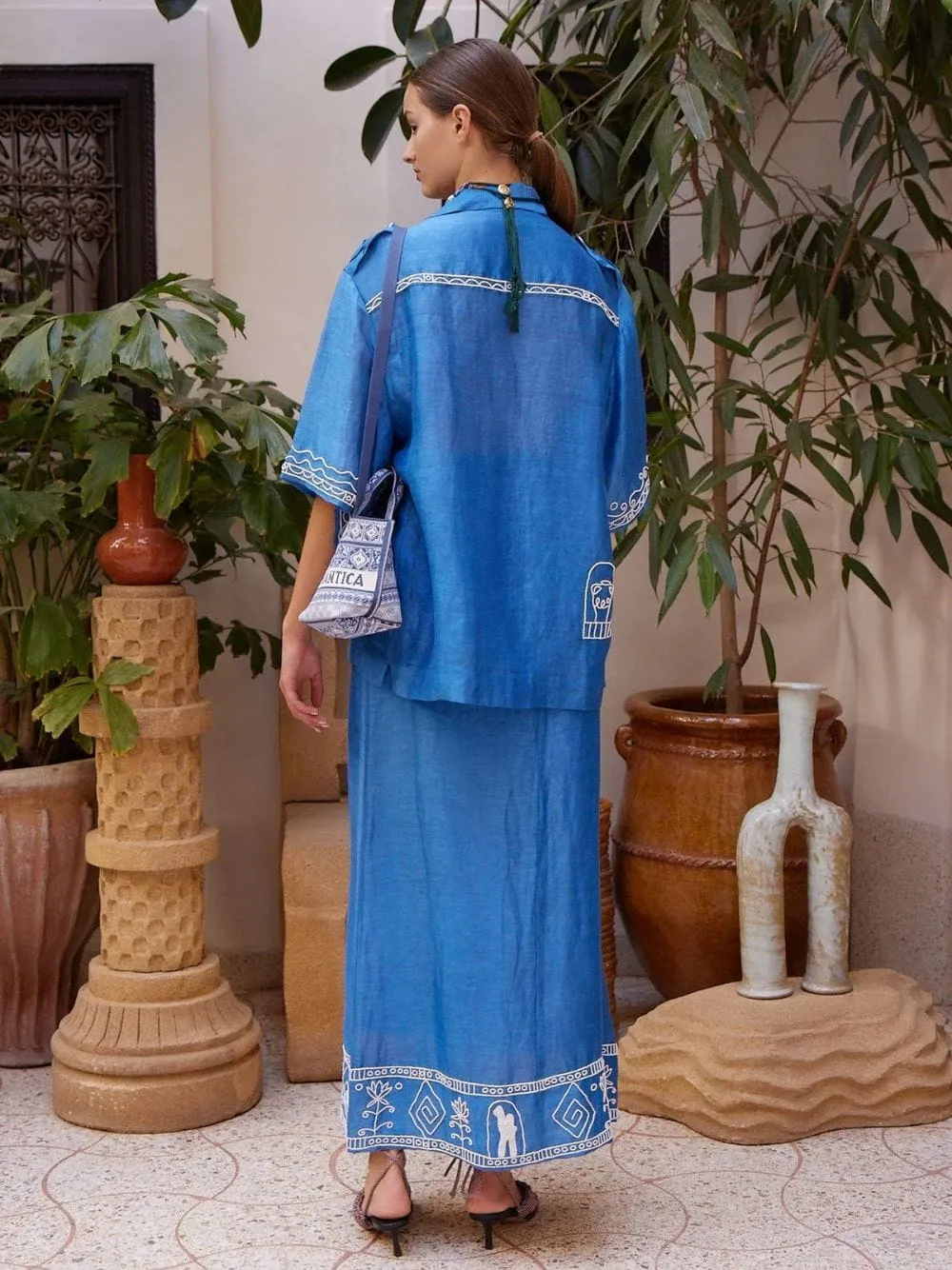 Blue Yasmeen Embellished Skirt sold by Fashion Clinic product image thumbnail 4