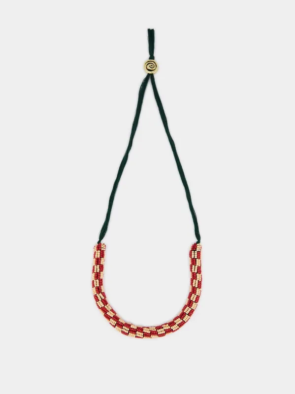 Clay and Cream Le Jardin Bunch Bead Necklace made by Alemais