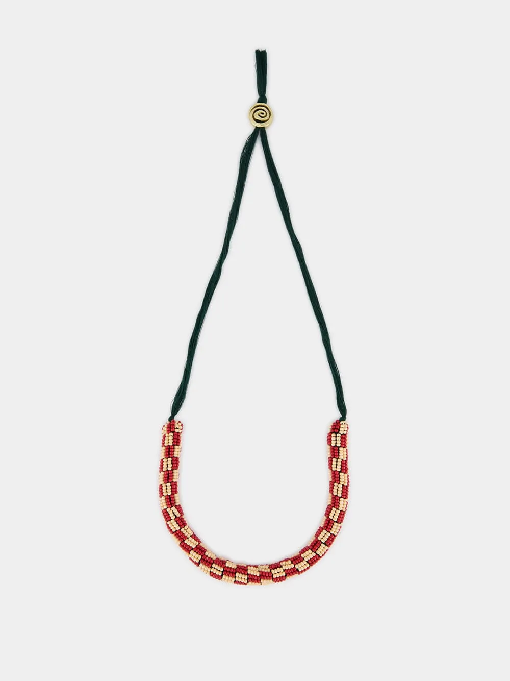 Clay and Cream Le Jardin Bunch Bead Necklace sold by Fashion Clinic