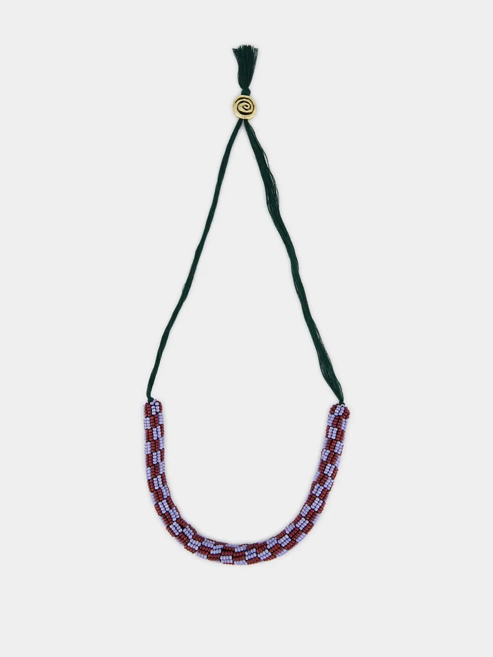 Brown and Blue Le Jardin Bunch Bead Necklace sold by Fashion Clinic