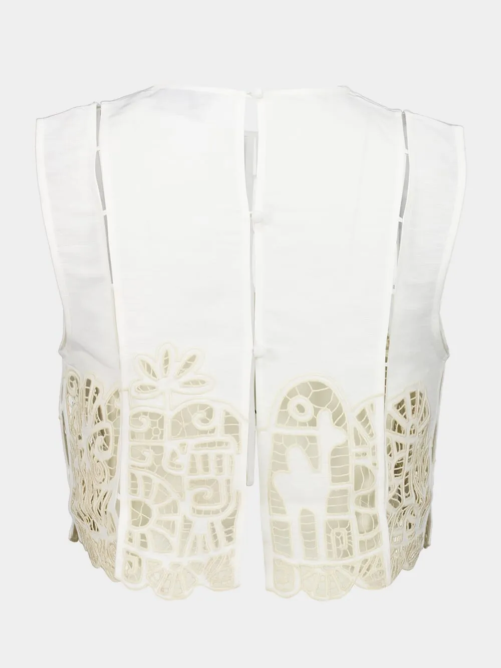 Cream Rosemary Embroidered Crop Top sold by Fashion Clinic product image thumbnail 4