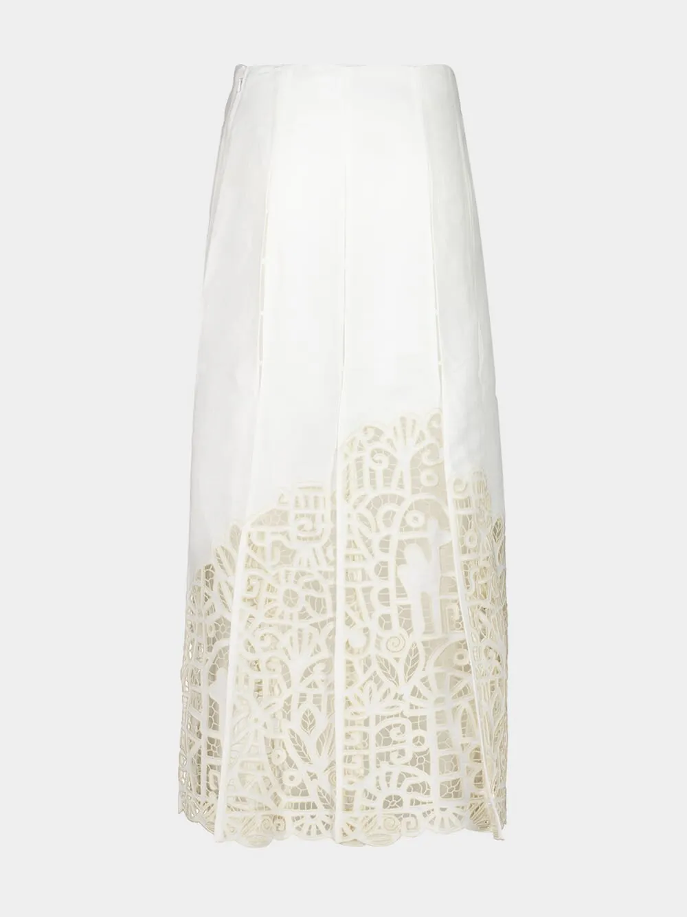 Cream Rosemary Embroidered Midi Skirt sold by Fashion Clinic product image thumbnail 2