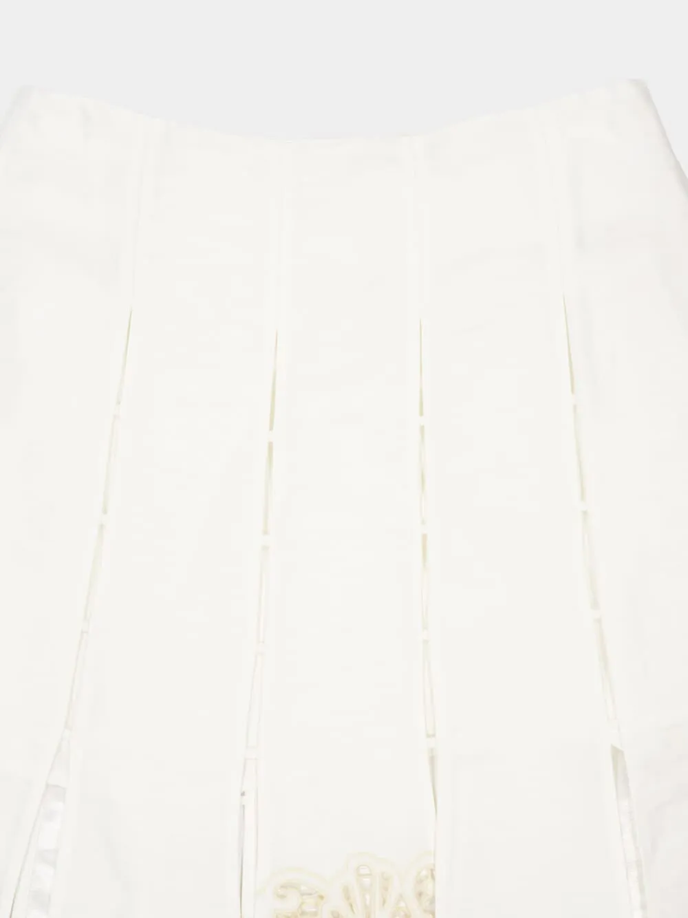 Cream Rosemary Embroidered Midi Skirt sold by Fashion Clinic product image thumbnail 3