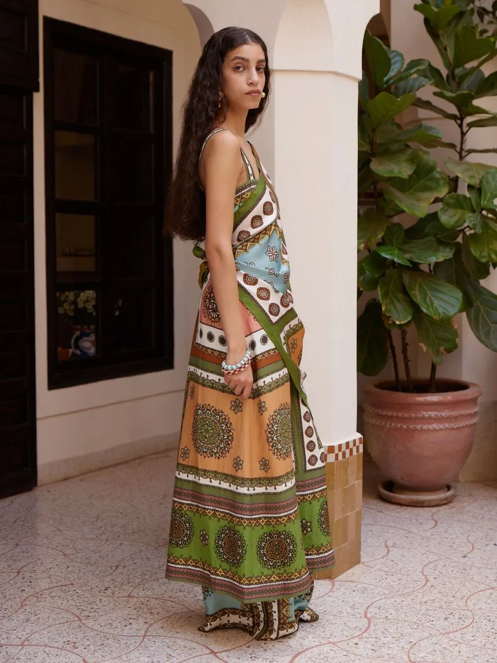 Contina Tiles Printed Silk Scarf sold by Fashion Clinic product image thumbnail 3