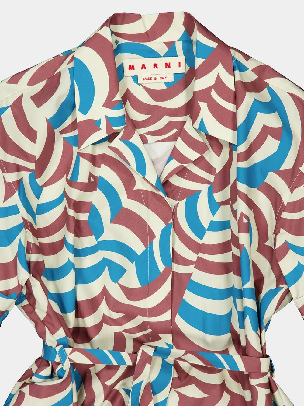 Tobacco Brown and Blue Cotton Maxi Dress sold by Fashion Clinic product image thumbnail 3