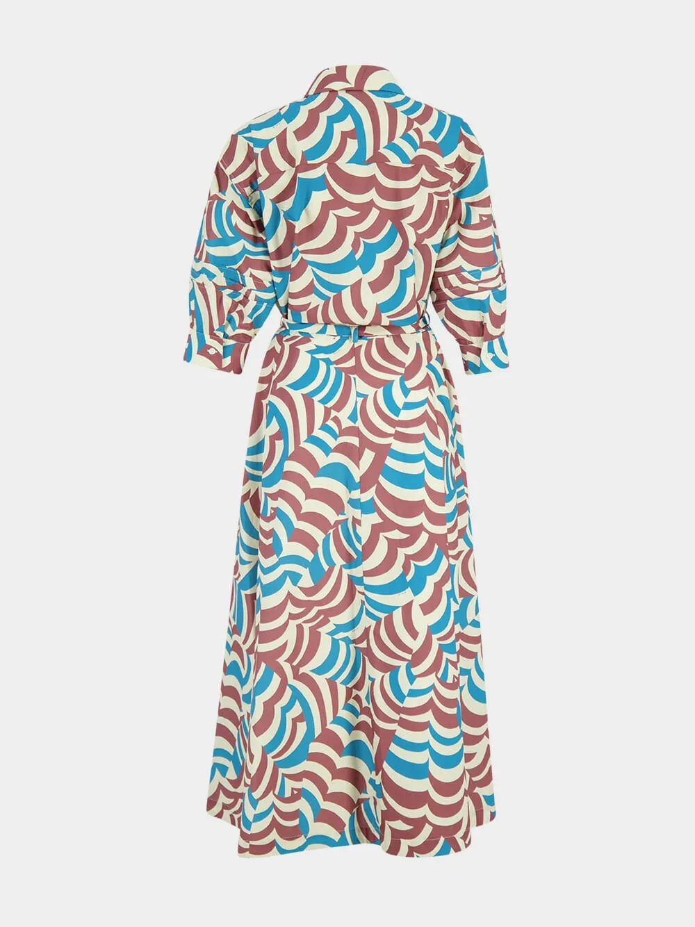 Tobacco Brown and Blue Cotton Maxi Dress sold by Fashion Clinic product image thumbnail 2