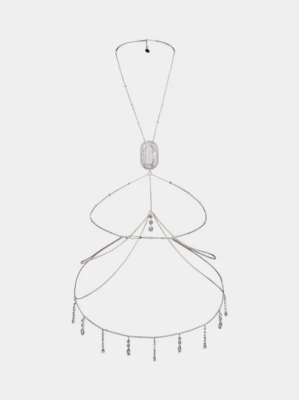 Silver Rhinestone Body Chain sold by Fashion Clinic