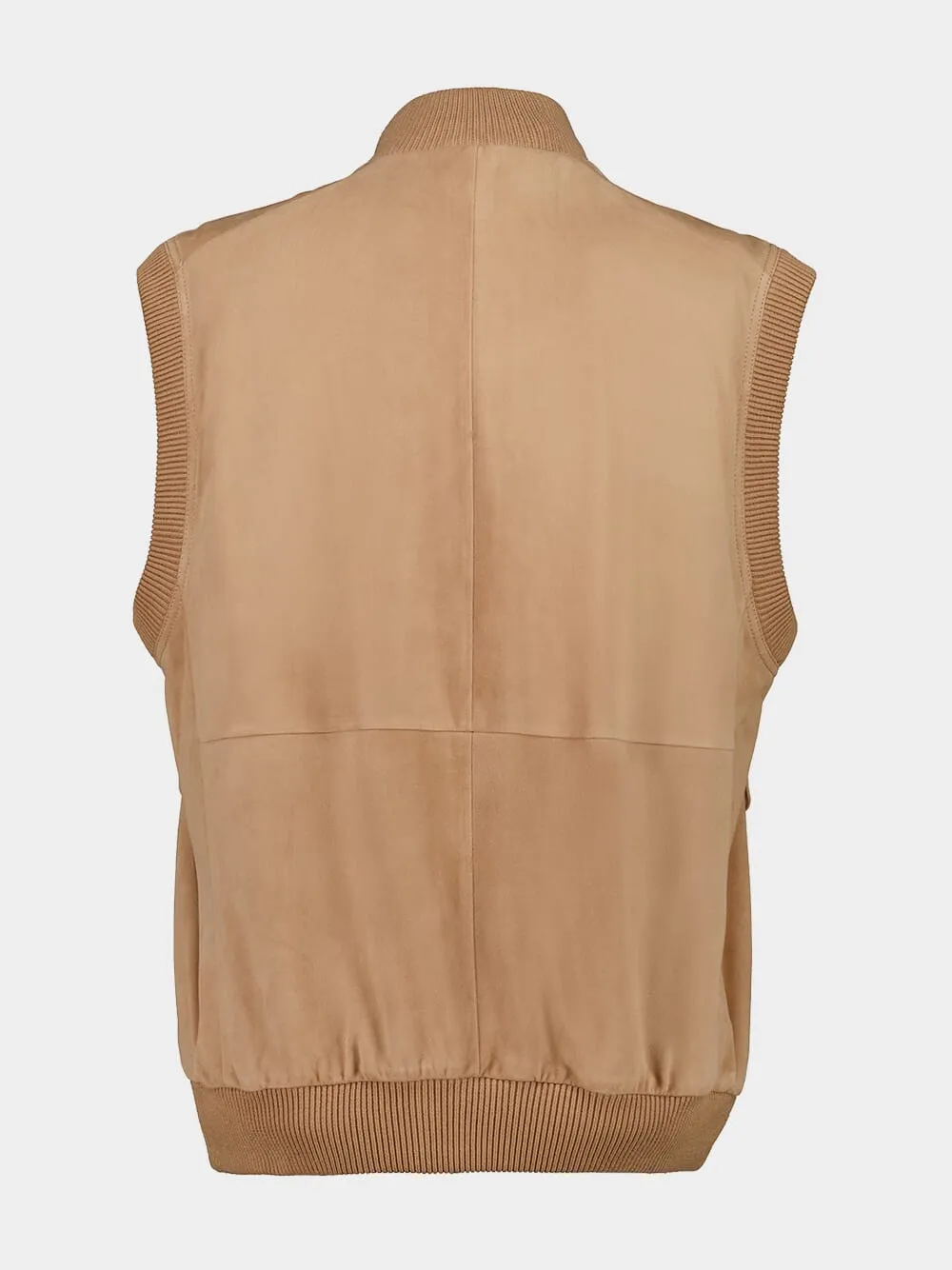 Light Brown Suede Padded Vest sold by Fashion Clinic product image thumbnail 4