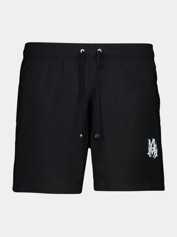 Black MA Core Logo Swim Shorts sold by Fashion Clinic