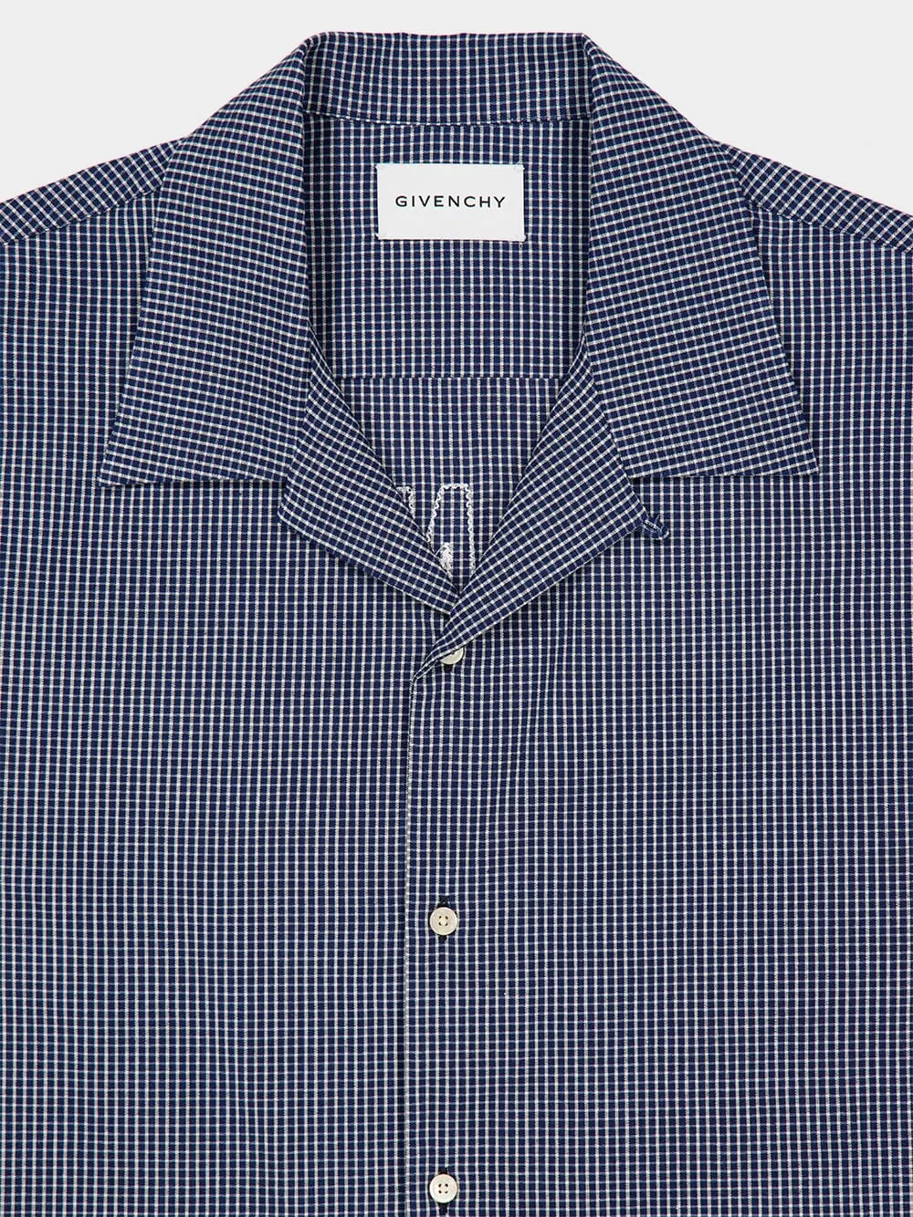 Blue Checked Cotton Shirt with Embroidery sold by Fashion Clinic product image thumbnail 3