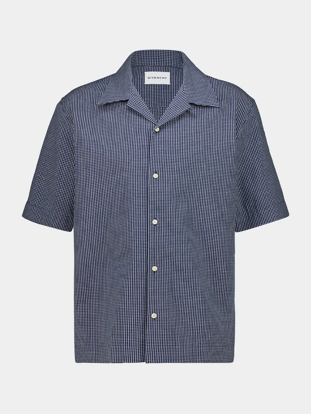 Blue Checked Cotton Shirt with Embroidery sold by Fashion Clinic