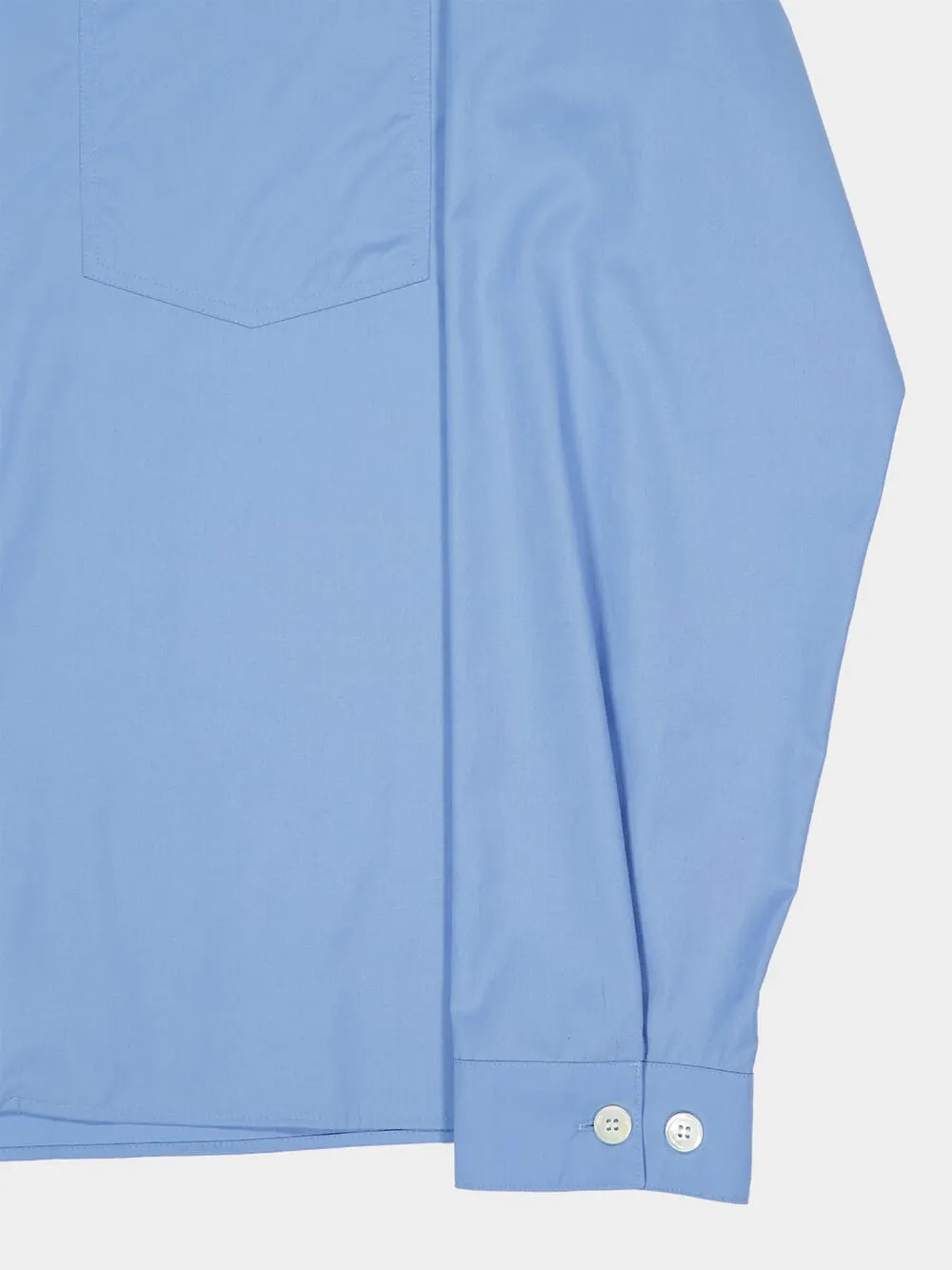 Sky Blue Organic Poplin Zip Shirt sold by Fashion Clinic product image thumbnail 4