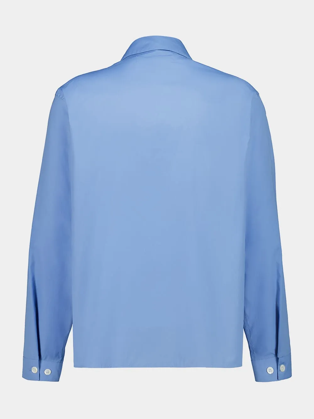 Sky Blue Organic Poplin Zip Shirt sold by Fashion Clinic product image thumbnail 2