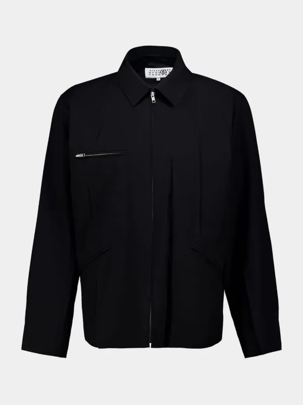 Black Virgin Wool-Blend Sport Jacket made by Maison Margiela