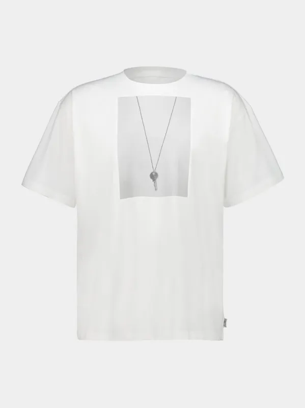 White Key Print Cotton T-Shirt made by Maison Margiela