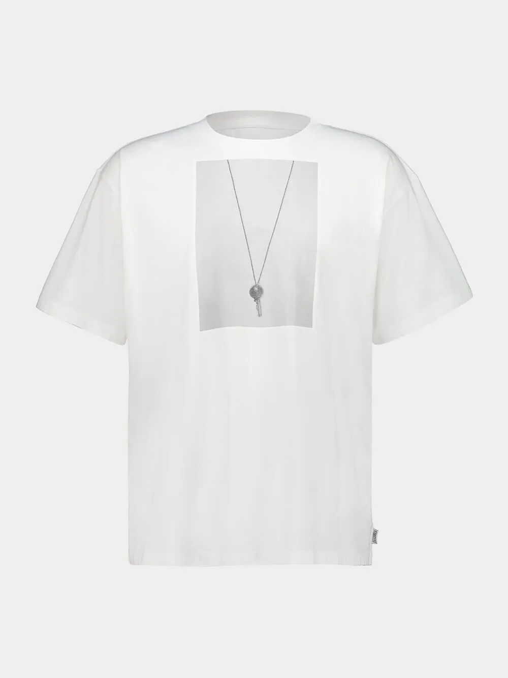 White Key Print Cotton T-Shirt sold by Fashion Clinic