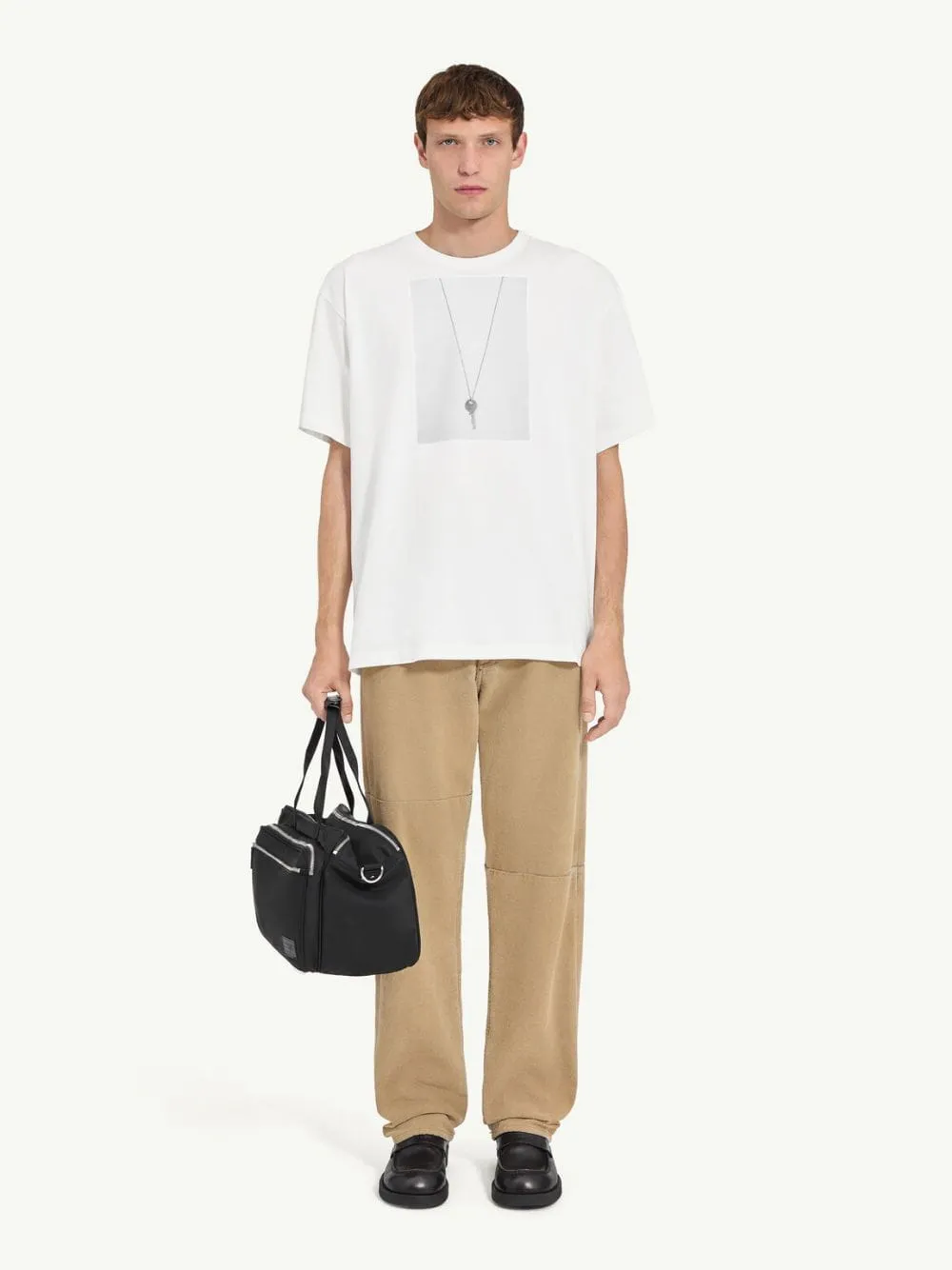 White Key Print Cotton T-Shirt sold by Fashion Clinic product image thumbnail 2