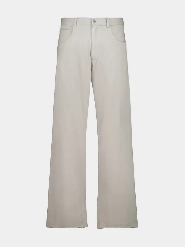 Light Grey Cotton Trousers sold by Fashion Clinic