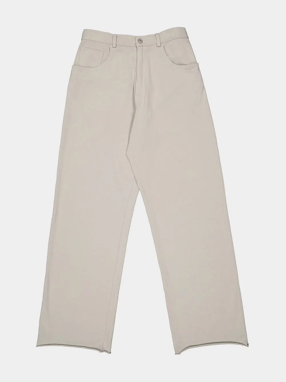 Light Grey Cotton Trousers sold by Fashion Clinic product image thumbnail 5