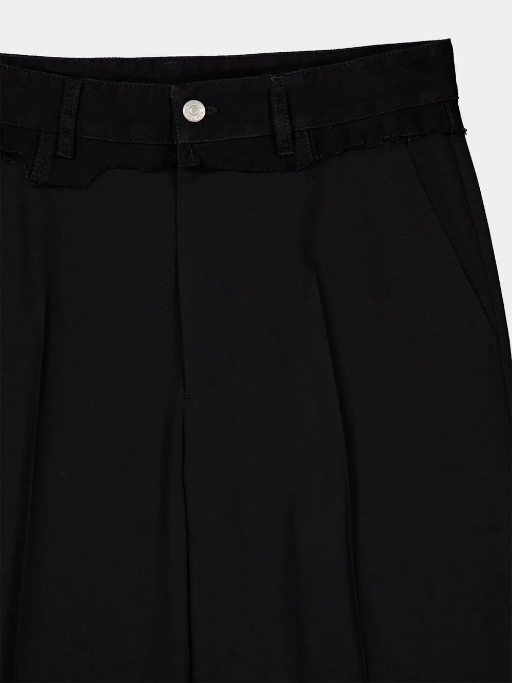 Black Virgin Wool-Blend Trousers sold by Fashion Clinic product image thumbnail 3
