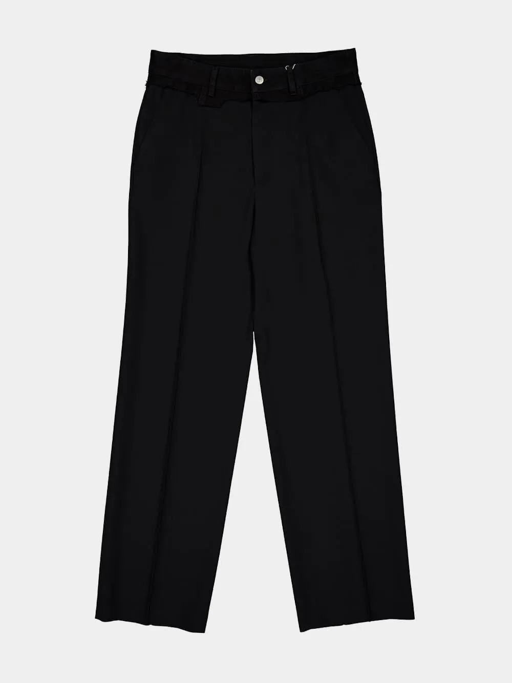 Black Virgin Wool-Blend Trousers sold by Fashion Clinic product image thumbnail 5