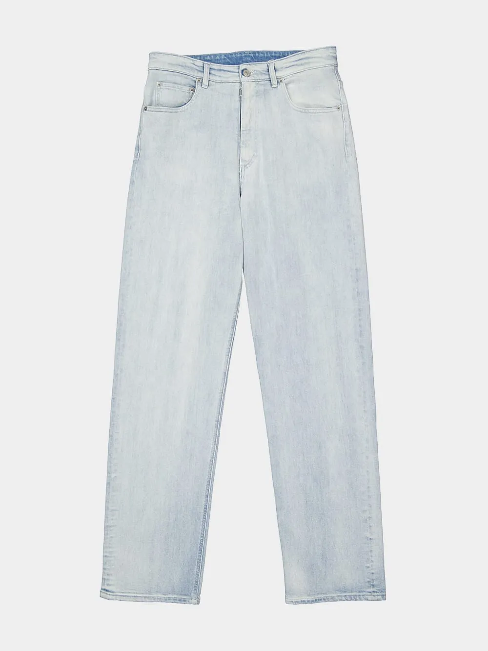 Light Blue Five-Pocket Cotton Jeans sold by Fashion Clinic product image thumbnail 5