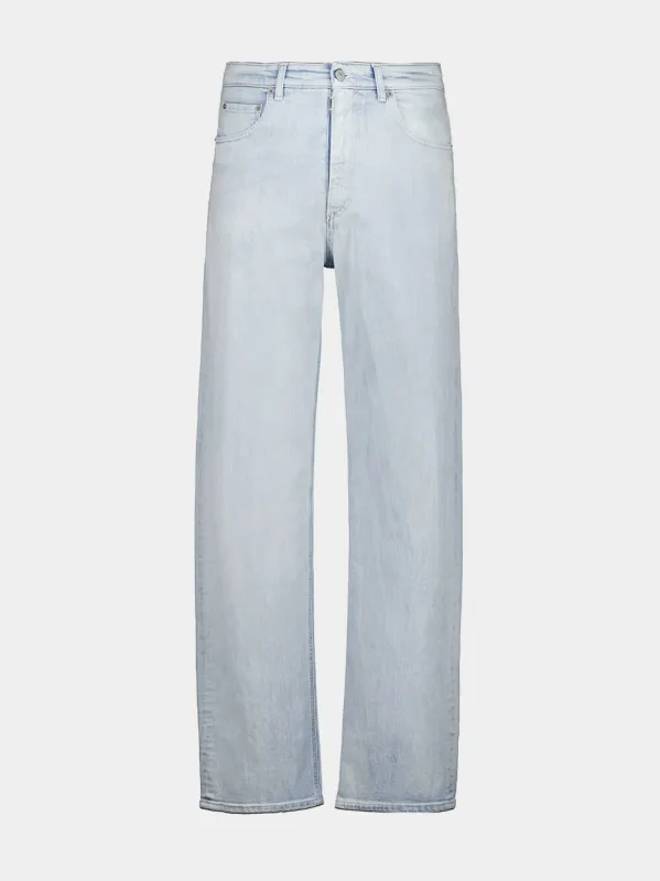 Light Blue Five-Pocket Cotton Jeans sold by Fashion Clinic