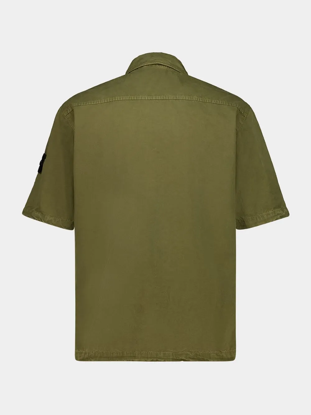 Military Green Brushed Organic Cotton Canvas Shirt sold by Fashion Clinic product image thumbnail 4