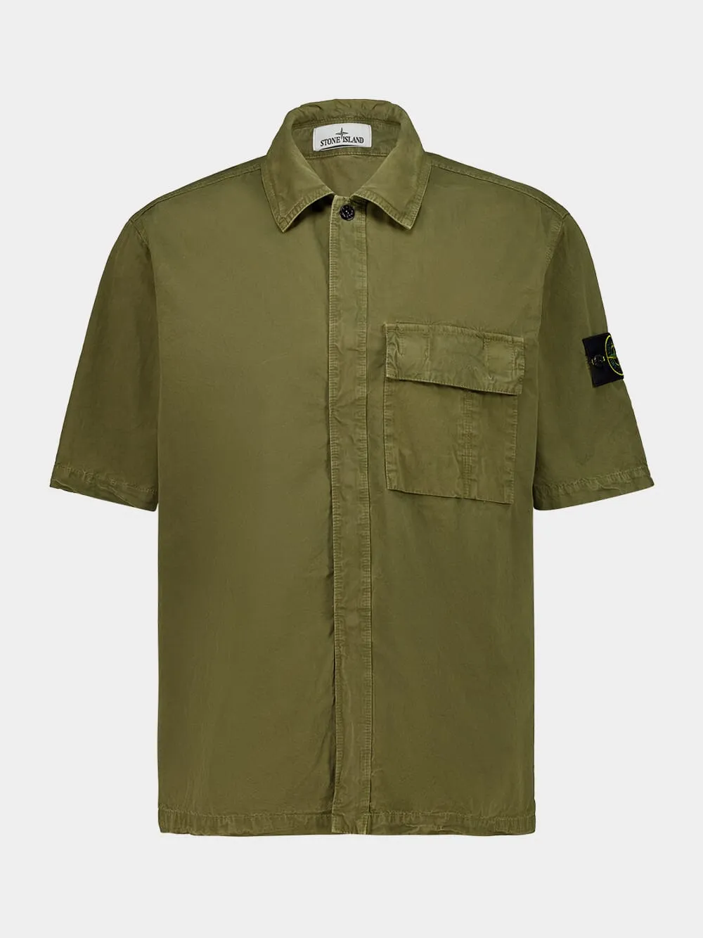 Military Green Brushed Organic Cotton Canvas Shirt sold by Fashion Clinic product image thumbnail 2