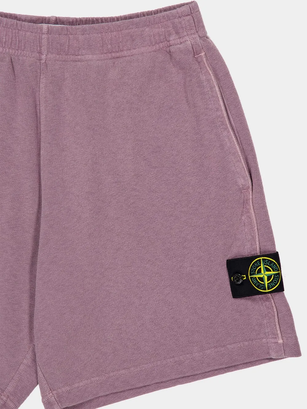 Purple Grey Malfilé Cotton Fleece Jogger Shorts sold by Fashion Clinic product image thumbnail 5