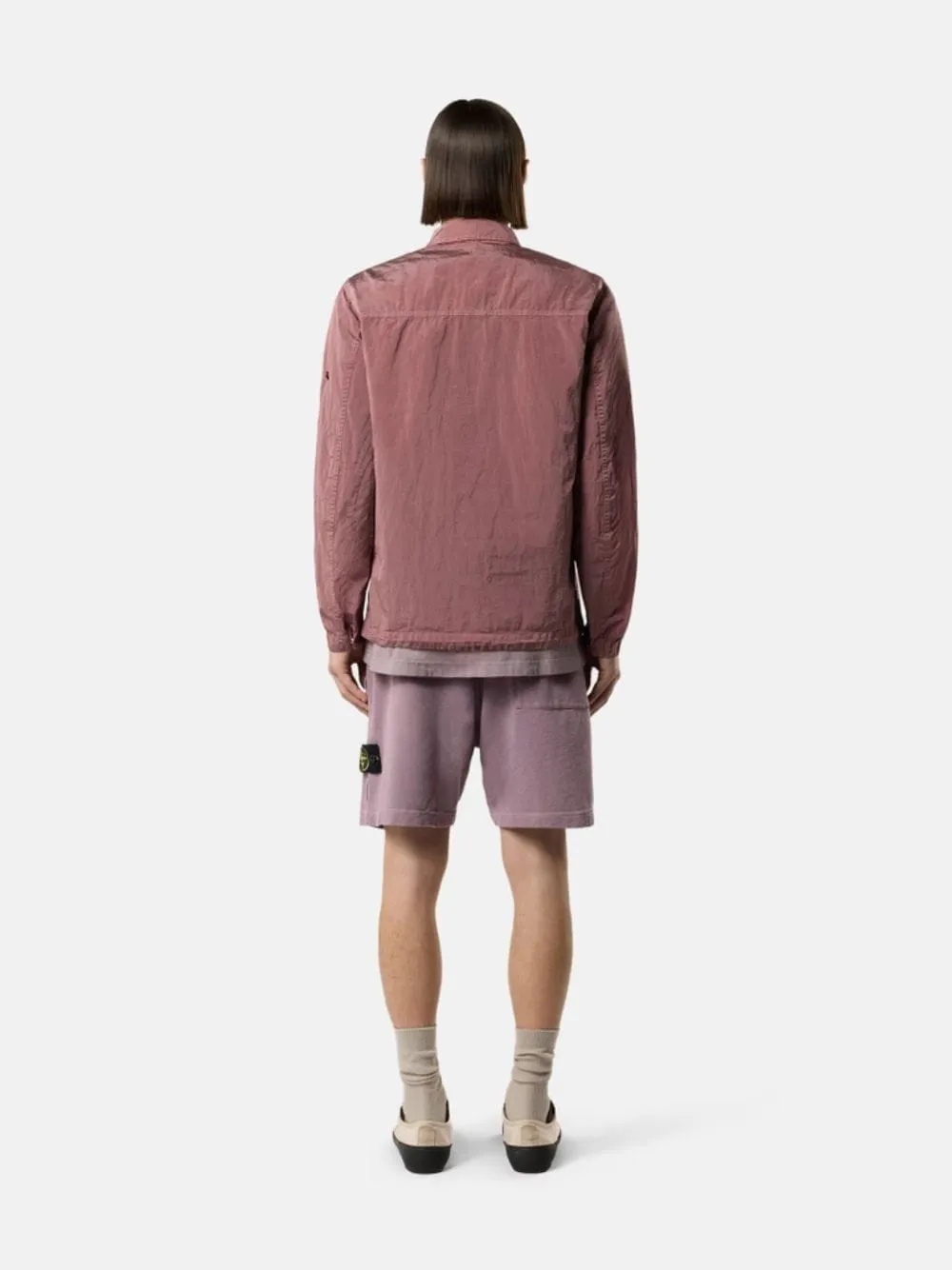 Purple Grey Malfilé Cotton Fleece Jogger Shorts sold by Fashion Clinic product image thumbnail 3