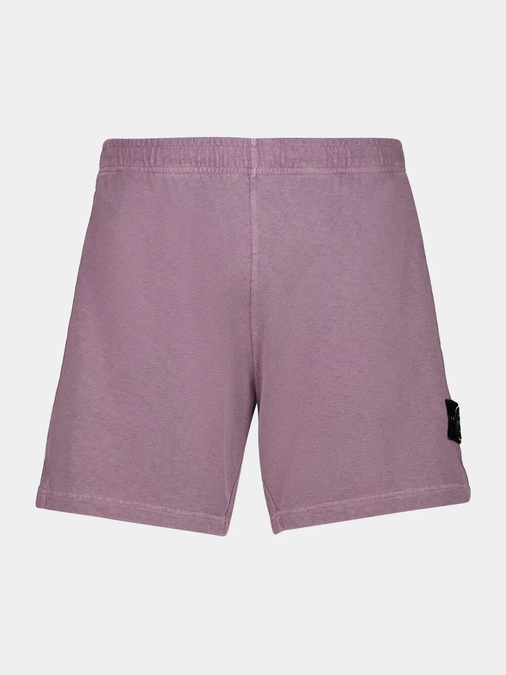 Purple Grey Malfilé Cotton Fleece Jogger Shorts sold by Fashion Clinic product image thumbnail 2