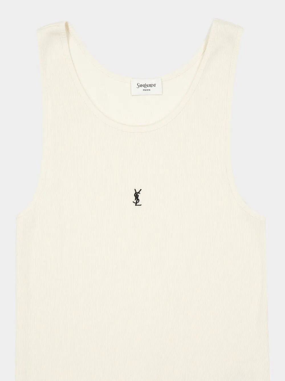 Natural Cassandre embroidered cotton tank top sold by Fashion Clinic product image thumbnail 3