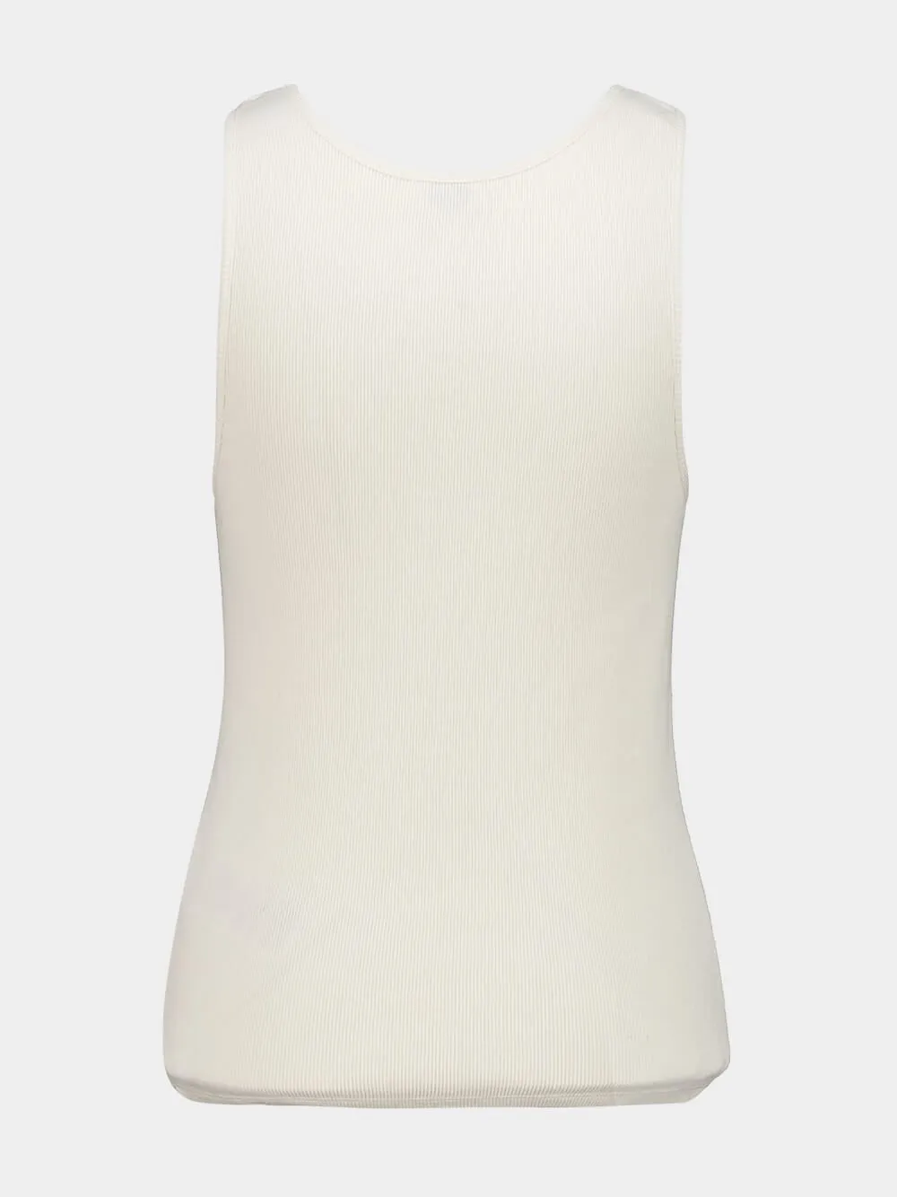 Natural Cassandre embroidered cotton tank top sold by Fashion Clinic product image thumbnail 2