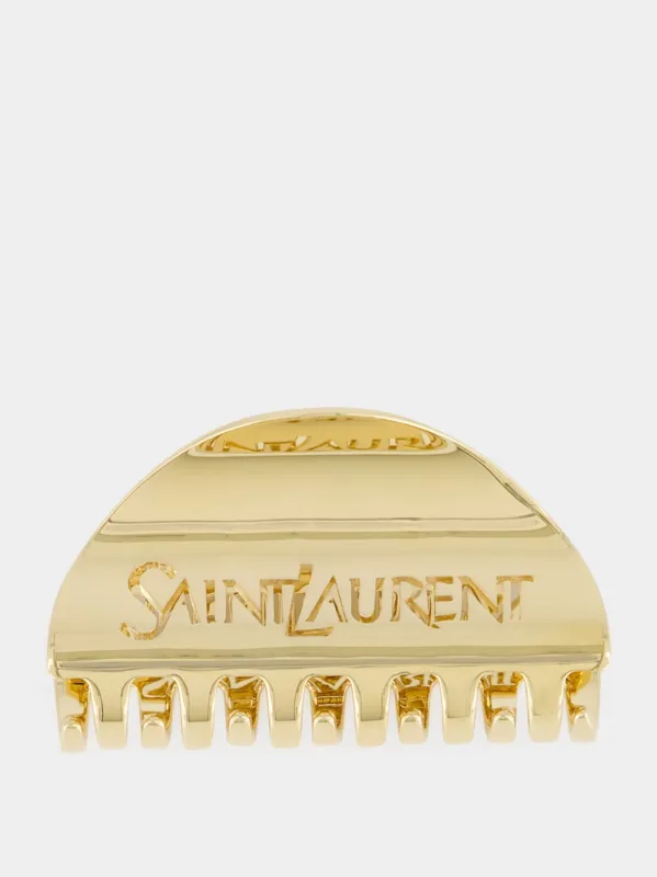 Gold Saint Laurent Half-Moon Claw Clip made by Yves Saint Laurent