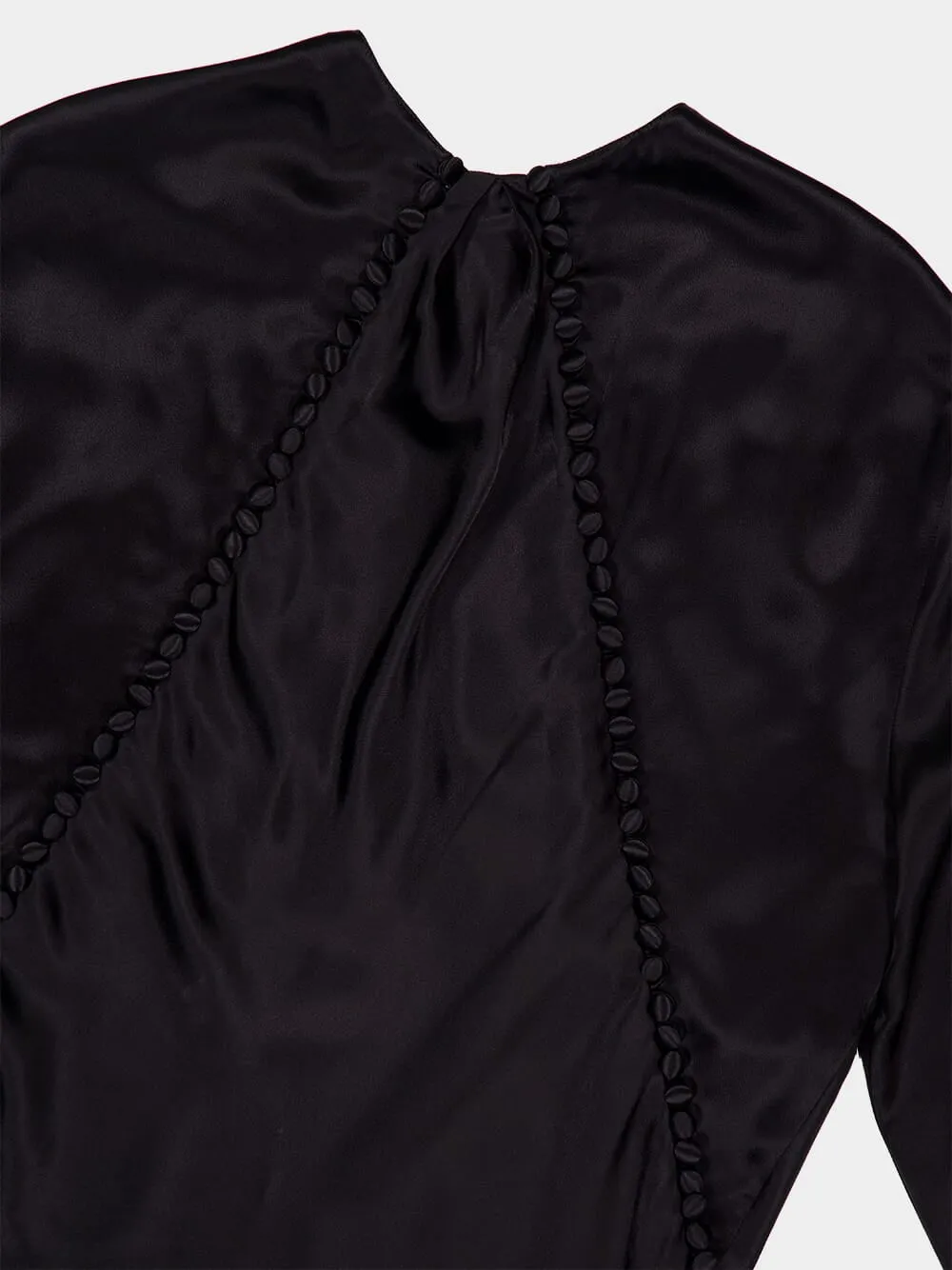 Draped Black Viscose Long-Sleeved Maxi Dress sold by Fashion Clinic product image thumbnail 5