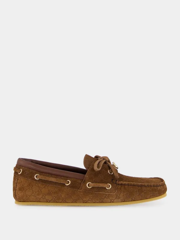 Maroon Brown GG Calfskin Moccasins made by Fashion Clinic