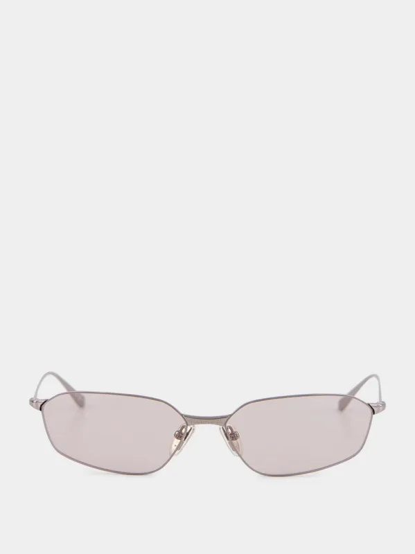 Invisible 2.0 Oval Sunglasses in Light Silver sold by Fashion Clinic