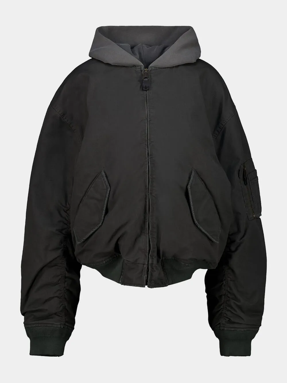 Hooded Standard Bomber Jacket in Anthracite sold by Fashion Clinic product image thumbnail 2